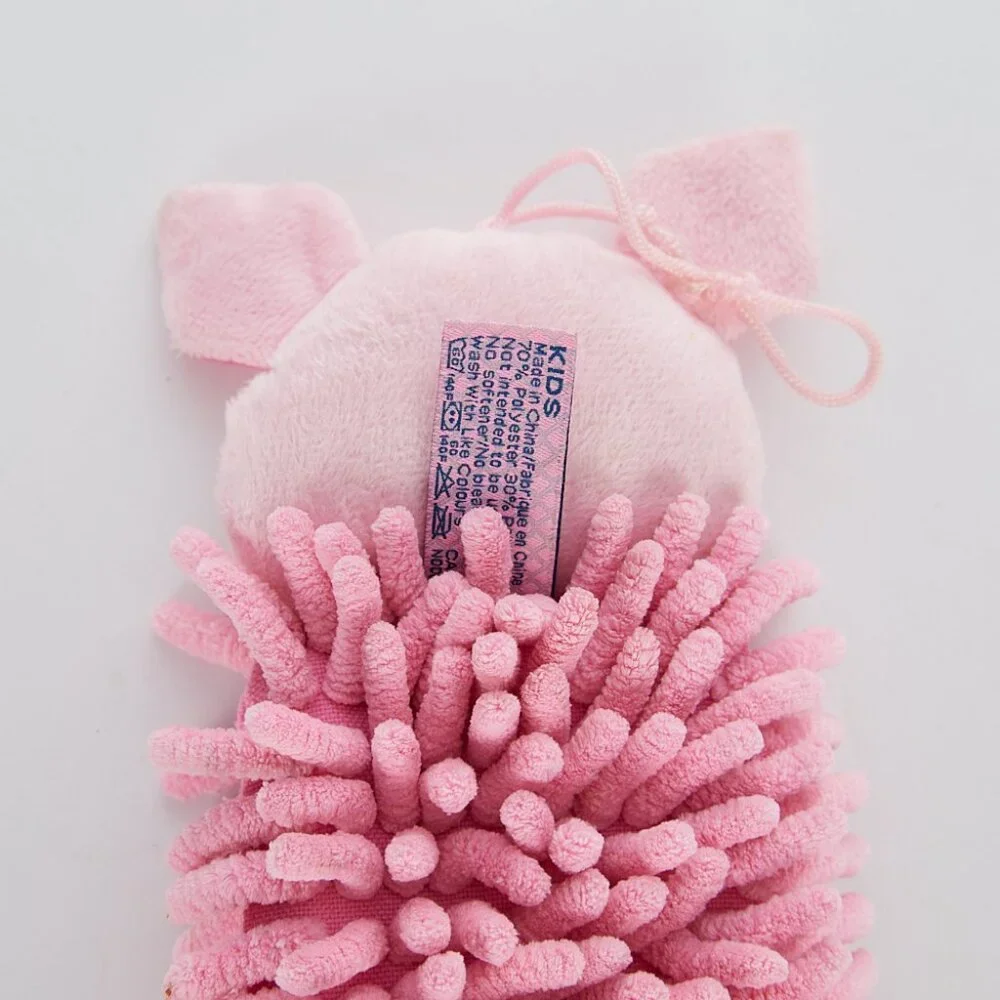 Norwex Hand Towel Pet To Dry Pink Pig Hanging Kids Chenille Microfiber